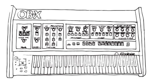 Illustration of the Oberheim OB-X (1975)